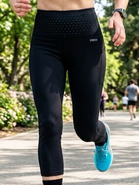 RBX Active High-Waisted Laser Cut Crop Leggings - Size Medium